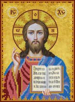 Схема для вышивки иконы бисером на холсте Спаситель