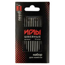 Иглы для шитья ручные ИЗ- 200930 набор для намётки 10 шт. в конверте