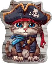 " ФРЕЯ" PZLF- 008 Пазл фигурный деревянный " Кот- пират" 155 элемент. 