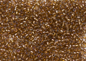 Бисер Япония круглый 15/0 10г 0278 топаз, золотая линия внутри