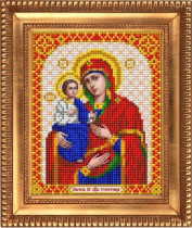 Рисунок на ткани для вышивки бисером И-5033 Пресвятая Богородица Троеручица 13,5х17см
